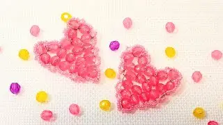 Beaded Heart with Lace Border by Koshka2015 - Beaded Flowers, Beading