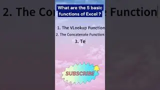 5 Basic Functions in Excel #interview #excel #exceljobinterview #excelformula #job #yt #ytshorts