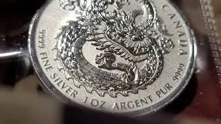 Canada 1/10 oz gold coin 1985,2024 W America eagle ms70,and 2019 Canada 1oz silver dragon