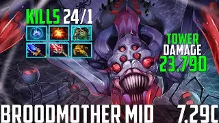 BROODMOTHER MID GAMEPLAY MID! (7.29C)