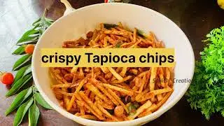 Crispy Tapioca Chips || Fried Tapioca Chips || Tapioca Chips Making #shortvideo #recipe #crispy