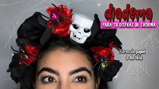 🌹💀 Como hacer CORONA DE CATRINA - CORONA de FLORES catrina - DÍA de MUERTOS DISFRAZ de CATRINA