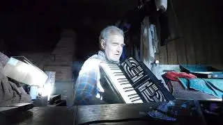 Жучка играе на аккордеоне