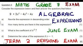 Mathematics Grade 8 Algebraic Expressions Exam Term 2 