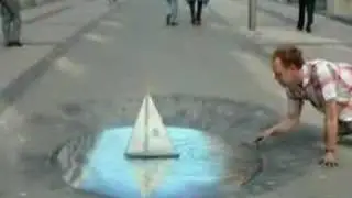 рисование на тротуарах 3D