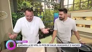 Quesadilla de vită, cu pico de gallo, guacamole și nachos