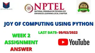 NPTEL The Joy of Computing using Python week 2 quiz assignment answers with proof of each answer