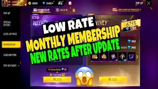 MONTHLY MEMBERSHIP RATES CHANGE AFTER UPDATE ? | FREE FIRE LOW RATE MONTHLY MEMBERSHIP