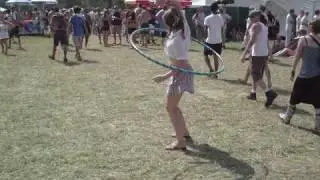 Dancing hula girl at Bonnaroo 2010