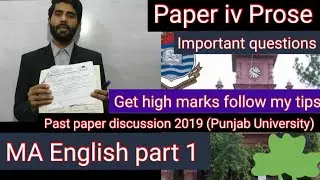 Paper 4 Prose (Punjab University, Uos) MA English part 1. + BS English