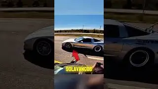 The Corvette was showing off on the highway until it caught fire out of nowhere.