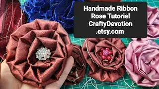 Ribbon Rose Tutorial, How to make a rolled ribbon rose. No sew, Diy fabric flower.
