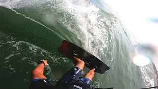 FS Sonic 3 11 m in on shore super gusty  wind and mushy waves.