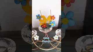 Vela de cumpleaños (flores) #porcelanafria
