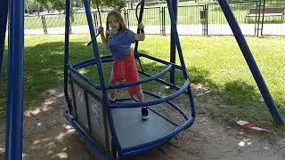 A swing for children on wheelchairs
