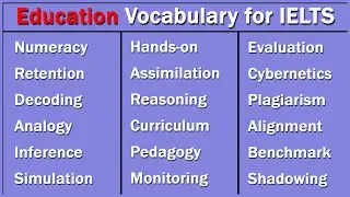 Lexical Resource and Topic-Specific Vocabulary for IELTS (Education)