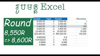 Round In Excel/បង្គត់លេខ​ខ្ទង់រាយ ដប់ រយ ពាន់