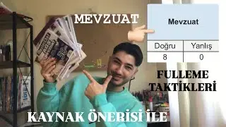 Mevzuata nasıl çalışmalıyız? Nasıl fulledim, taktikler! 