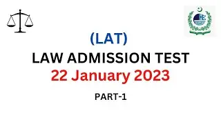LAT Today Paper | LAT 22 January 2023 Solved Paper Part 1 | Law Admission Test 2023