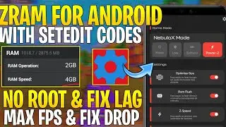 Enable Zram For Android With SetEdit Codes : No Root || Get Max FPS & Fix FPS Shutters || Fix Lag !
