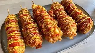 Korean Corn Dog Recipe: Potatoes, Breadcrumbs, Ramen, Cornflakes
