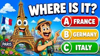 Guess the Country by Landmark 🗼 Eiffel Tower Quiz | Fun Geography Game