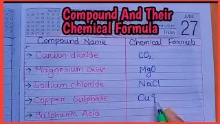 Compound Name And Their Chemical Formula #chemicalformulas
