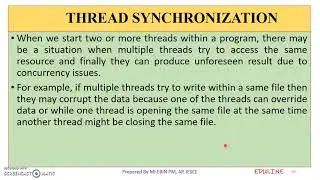JAVA - MODULE 4 - TOPIC 14 - CREATING MULTIPLE THREADS & SYNCHRONIZATION
