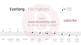 Foo Fighters - Everlong Drum Score