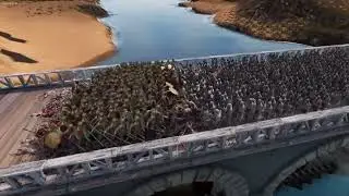 Нападение 2000 зомби на 300 спартанцев на узком мосту (Ultimate Epic Battle Simulator 2)
