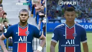 PES 2021 vs FIFA 2021 Player Faces Comparison 