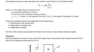 Particle Dynamics Screencast 4.1 - Coulomb Friction
