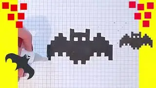 Dessin in Pixel Art. Comment Dessiner Halloween Chauve souris