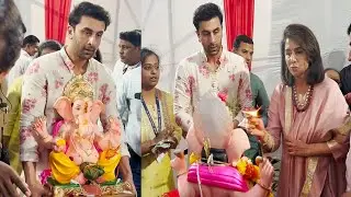Ranbir Kapoor With Mother Neetu Kapoor Perform Pooja & Done The Visarjan Of Ganpati Bappa