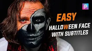 How To Add Skull Face Effect To Your Picture Easy With Subtitles | Halloween Edit | Picsart Editing