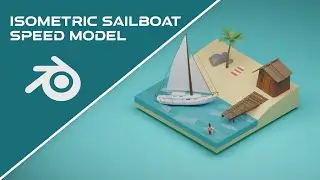 Isometric Sailboat Scene Speed Model | Blender