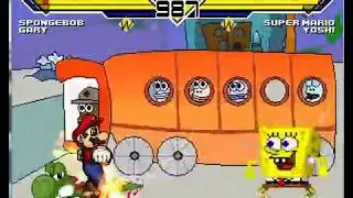 MUGEN:Spongebob and Gary VS Mario and Yoshi