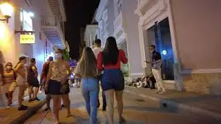 🇨🇴 Evening Walk in Cartagena, Colombia  - The Walled City 🇨🇴 4K