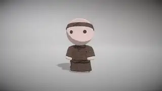 Asian Monk : Cute 3d Low Poly Character - Unity 3d