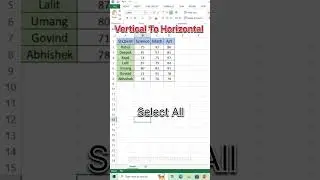 How to Transpose in excel || Vertical to Horizontal || #shorts