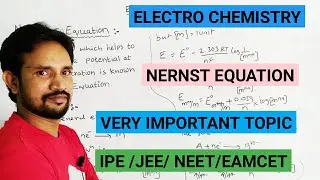 NERNST EQUATION /ELECTRO CHEMISTRY /CLASS 12/ INTER SECOND YEAR CHEMISTRY
