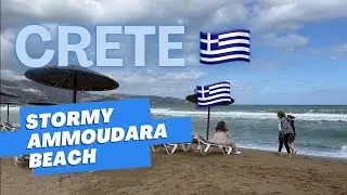 4K Crete - mid October - end of the Season 2024 // Ammoudara Beach Stormy