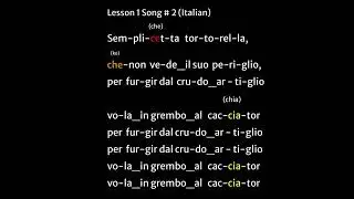 Vaccai Lesson 1 / Song # 2 / Semplicetta tortorella with easy to follow lyrics  (Soprano/Tenor)
