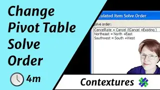 Change Solve Order for Pivot Table Calculated Items