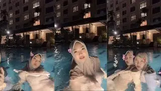 Yayaa Rasyid Is So Strange, Swimming But Still Wearing Full Clothes