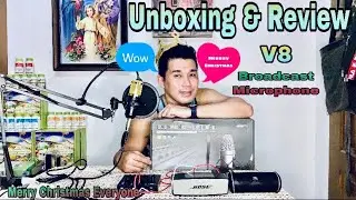 Unboxing & Review to my V8 and broadcast Microphone