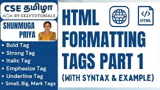 6.0 தமிழில் HTML Formatting Tags Part 1