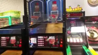 Daniel playing hoops at Chuck e cheese