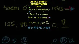 Assam Direct Recruitment 2024 Important Maths Tricks 🔥 | Series Completion #adre2024 #viralmaths