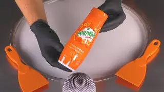 ASMR - Mirinda Ice Cream Rolls | how to make Lemonade Syrup to rolled Ice Cream - satisfying Tingles